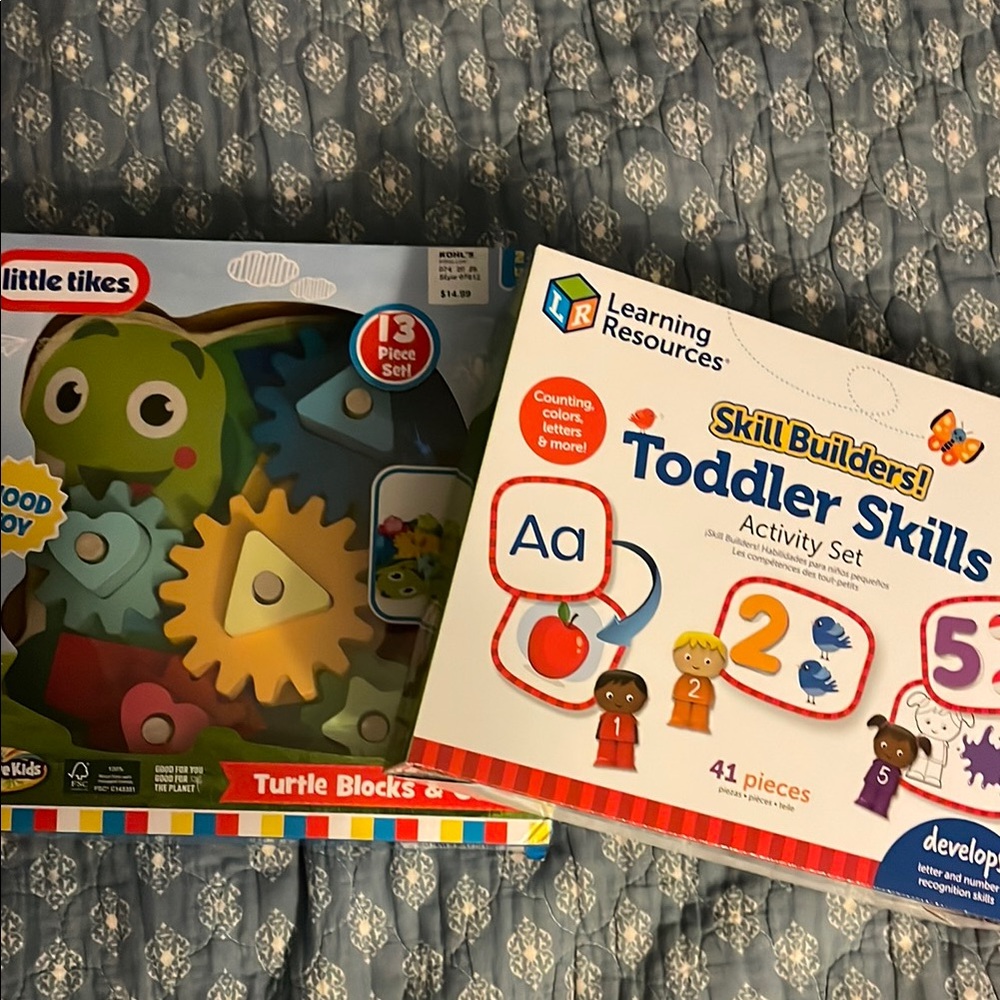 Green and Blue Learning Toys for Developmental Fun